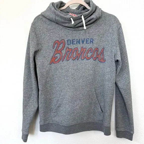 Junk Food Denver Broncos Hoodie Pullover Gray Distressed Style S NFL Fan Gear - Picture 1 of 5